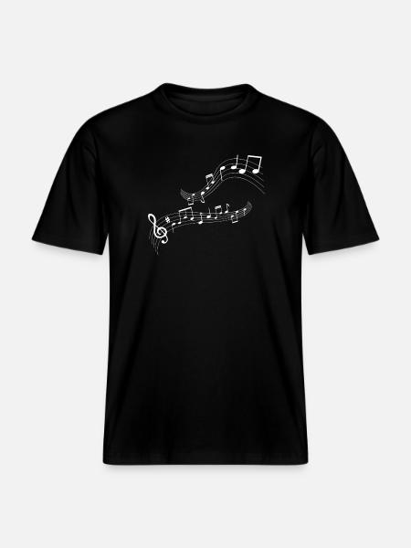 Flowing note melody - RELAXED FIT Unisex Organic T-Shirt - black