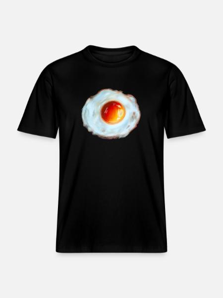 Oeuf Soleil Aquarelle -  T-shirt unisexe RELAXED FIT en coton bio - noir
