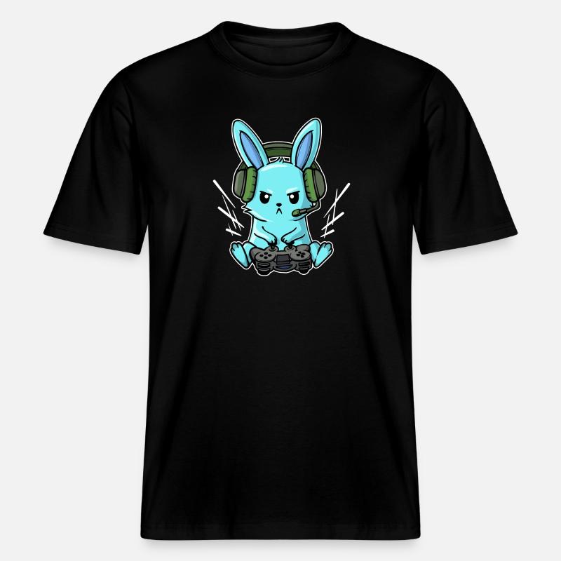 Gamer Headset Controller Joystick Zocker - T-shirt unisexe RELAXED FIT en coton bio - noir