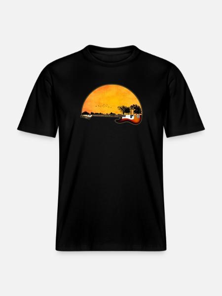 nature guitar -  RELAXED FIT Unisex Organic T-Shirt - black