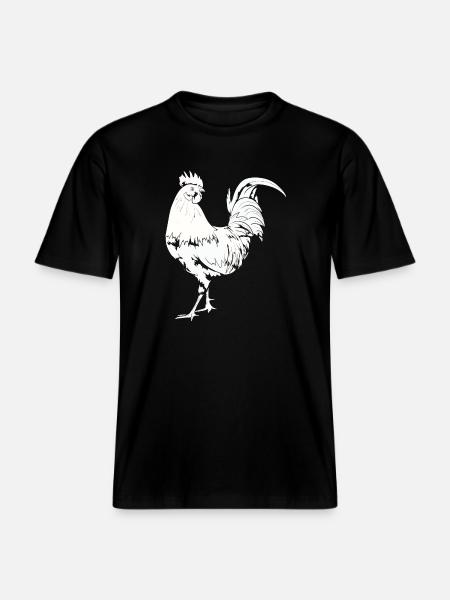 Rooster Chicken Rooster -  RELAXED FIT Unisex Organic T-Shirt - black