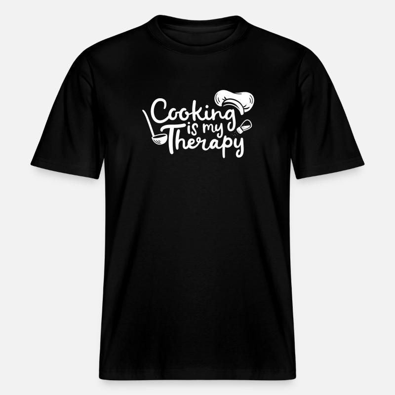 Cuisson Cuisinier Cuisinier -  T-shirt unisexe RELAXED FIT en coton bio - noir