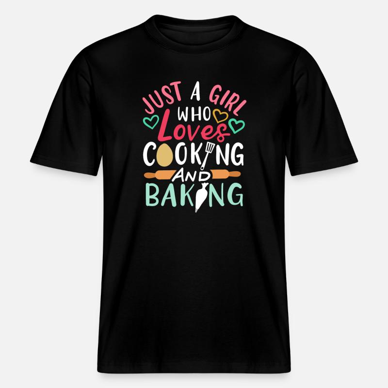 Cuisson de la cuisson -  T-shirt unisexe RELAXED FIT en coton bio - noir