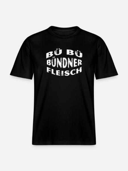 Bündnerfleisch - Kultspruch Schweiz - RELAXED FIT Unisex Organic T-Shirt - Schwarz
