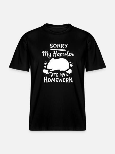 Hamster students back to school - RELAXED FIT Unisex Organic T-Shirt - black