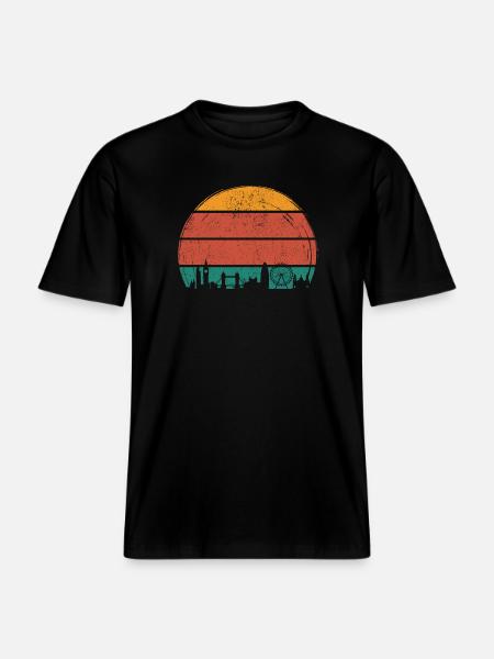 Sunset Skyline Silhouette - RELAXED FIT Unisex Organic T-Shirt - black
