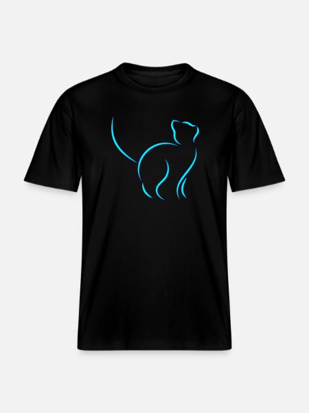 chat - T-shirt unisexe RELAXED FIT en coton bio - noir