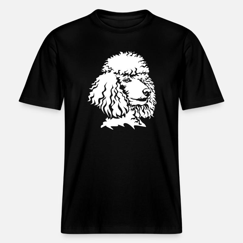 Pudel Kopf "Black Edition" -  RELAXED FIT Unisex Organic T-Shirt - Schwarz