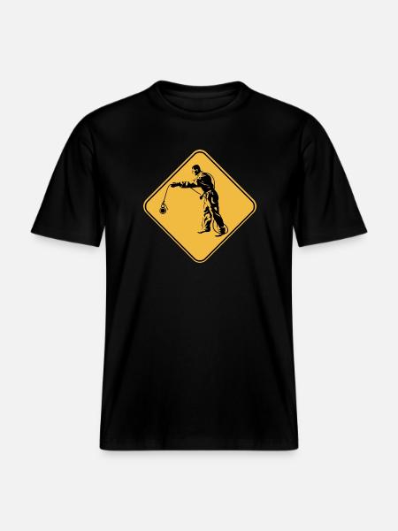 Aufmerksamkeitsschild-Pfirsich-Geschenk-Idee - RELAXED FIT Unisex Organic T-Shirt - Schwarz