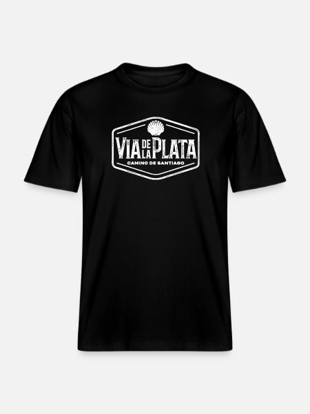 Via de la Plata Pilgrims' Stamp | Santiago -  RELAXED FIT Unisex Organic T-Shirt - black