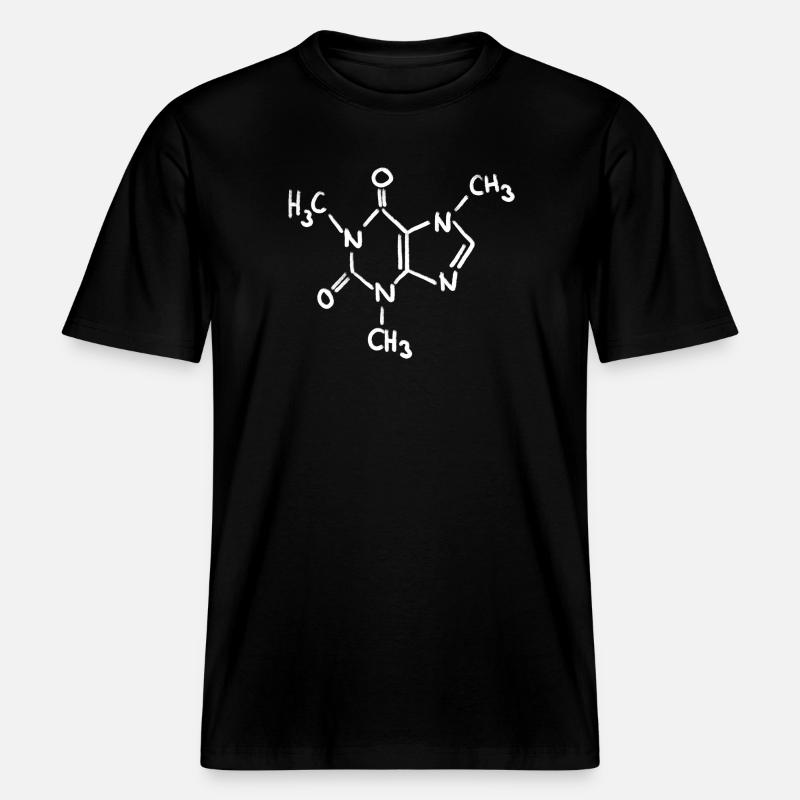 Caféine Craie Molécule -  T-shirt unisexe RELAXED FIT en coton bio - noir