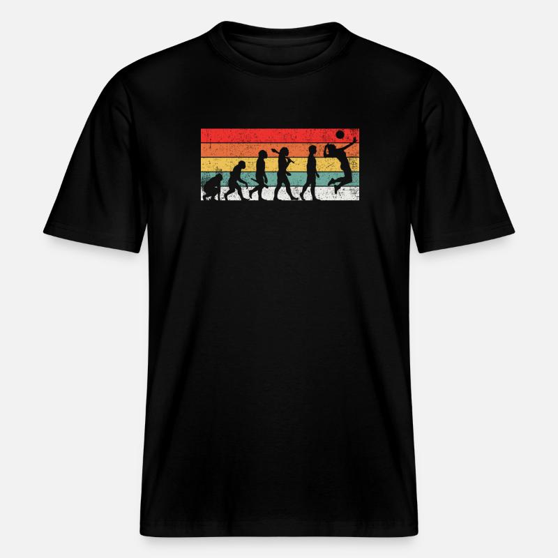 Volleyball Evolution -  RELAXED FIT Unisex Organic T-Shirt - Schwarz