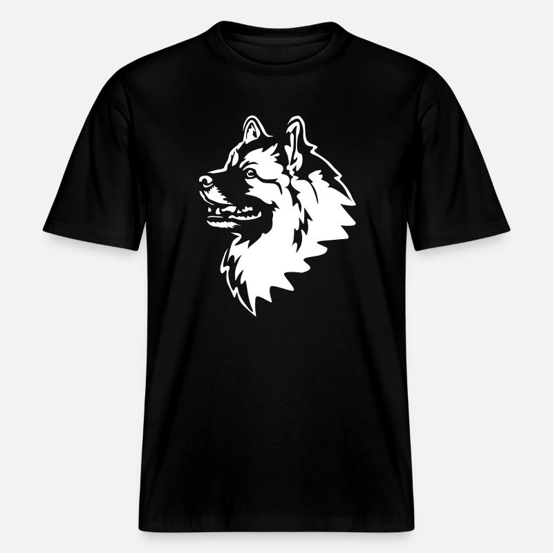 Tête Wolfsspitz « Black Edition » -  T-shirt unisexe RELAXED FIT en coton bio - noir