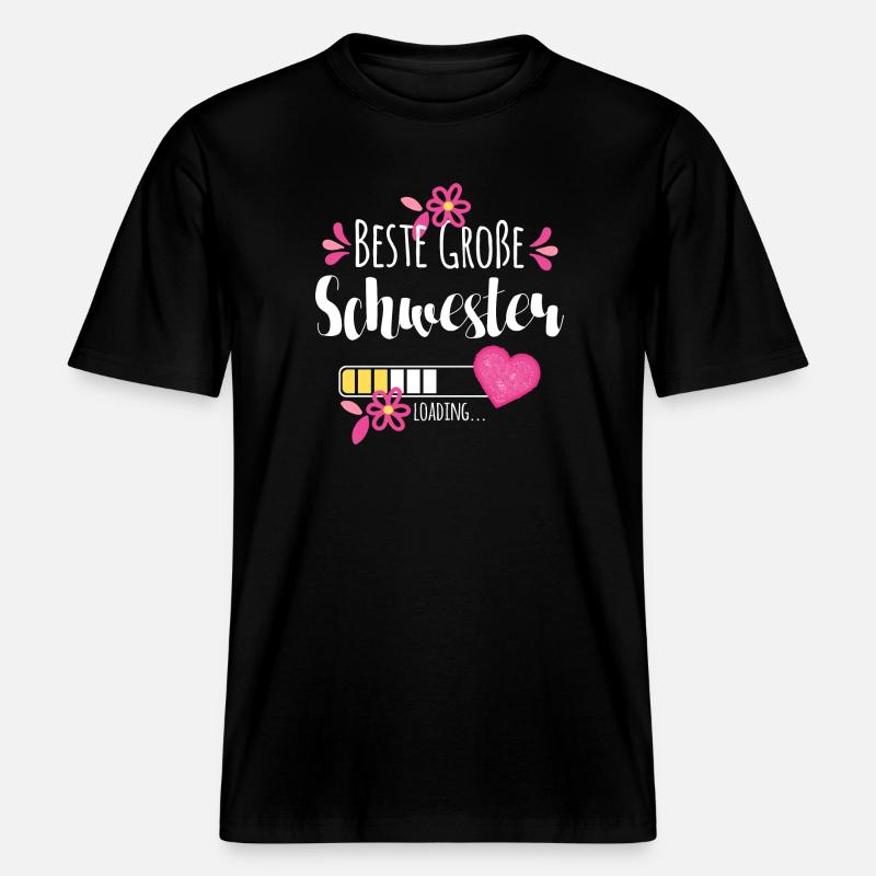 Beste Große Schwester Loading -  RELAXED FIT Unisex Organic T-Shirt - Schwarz
