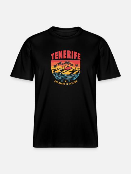 Tenerife beach design -  RELAXED FIT Unisex Organic T-Shirt - black