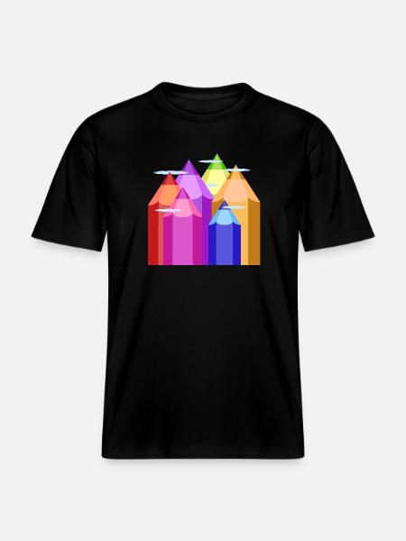 Pics de couleur - T-shirt unisexe RELAXED FIT en coton bio - noir