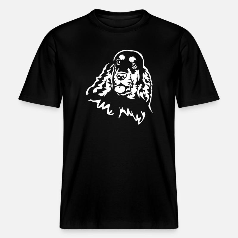 Cocker Spaniel Head « Black Edition » -  T-shirt unisexe RELAXED FIT en coton bio - noir