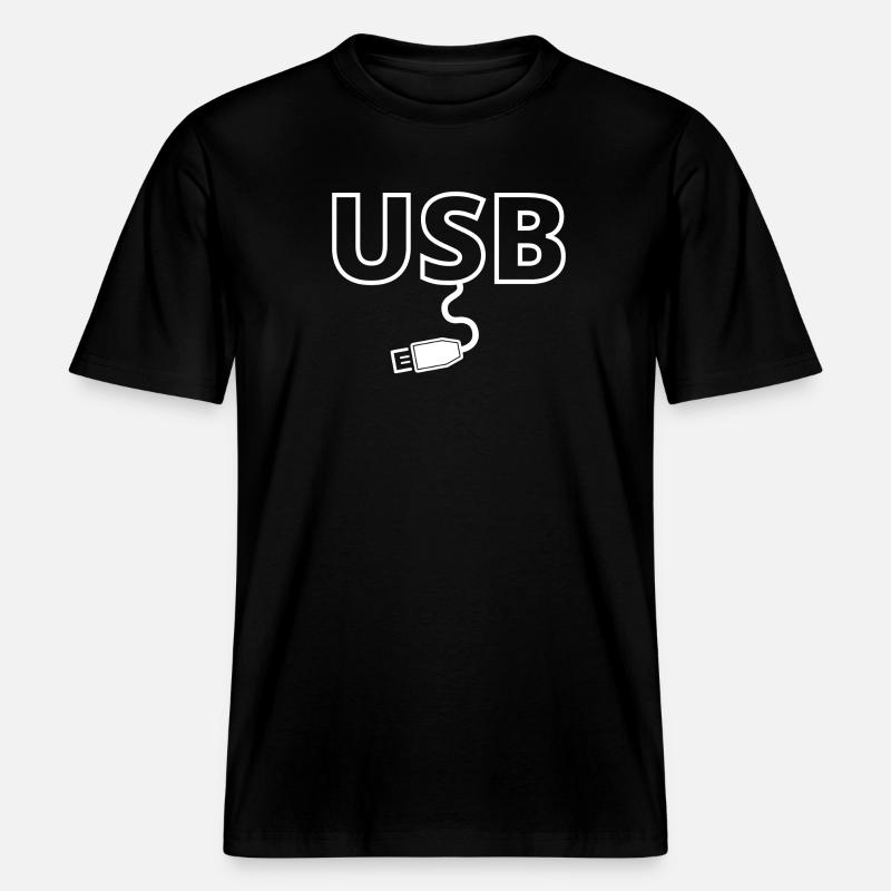 USB, USB-Stick, Computerlüfter - RELAXED FIT Unisex Organic T-Shirt - Schwarz