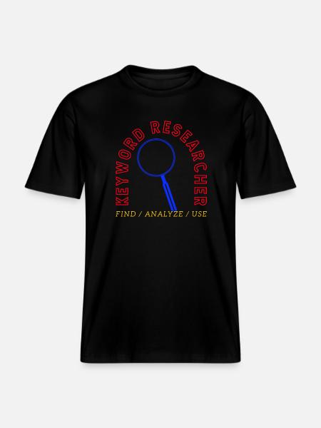 Logo for forstørrelsesglass for søkeordforskning -  Økologisk RELAXED FIT Unisex T-skjorte - svart