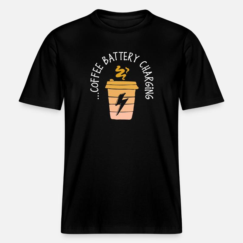 Kaffeeliebhaber Kaffee Statement Kaffeetrinker -  RELAXED FIT Unisex Organic T-Shirt - Schwarz