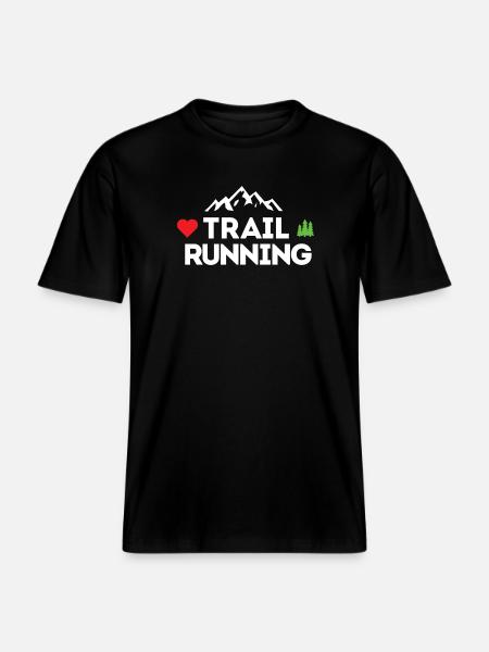 I love Trail Running - RELAXED FIT Unisex Organic T-Shirt - black