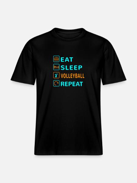 Eat. Sleep. Volleyball. Repeat Design - RELAXED FIT Unisex Organic T-Shirt - black