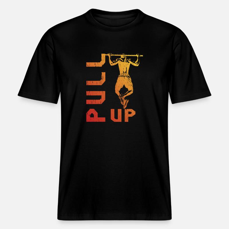 Gradient pull-up silhouette -  RELAXED FIT Unisex Organic T-Shirt - black