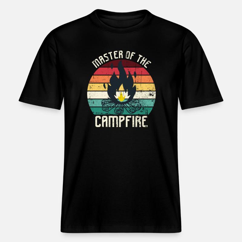 Maître du feu de camp - T-shirt unisexe RELAXED FIT en coton bio - noir
