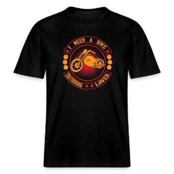 J’ai besoin d’un vélo : Retro Croc Ride -  T-shirt unisexe RELAXED FIT en coton bio - noir - Devant - Alina (178cm) & Michal (187cm)