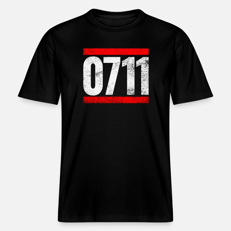 0711 Stuttgart -  RELAXED FIT Unisex Organic T-Shirt - Schwarz