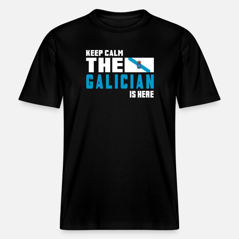 Drapeaux de Galice Keep Calm -  T-shirt unisexe RELAXED FIT en coton bio - noir