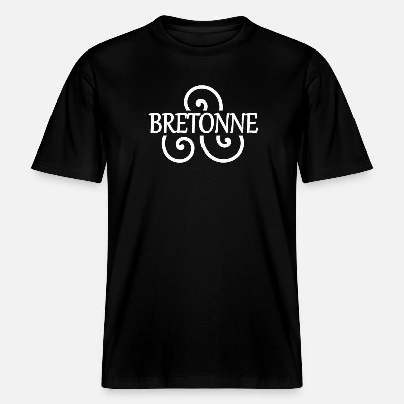 Bretonne (blanc) - T-shirt unisexe RELAXED FIT en coton bio - noir