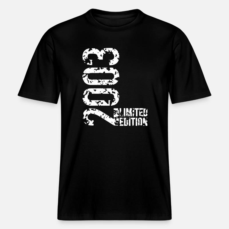 2003 Édition limitée Distressed Glyphs - T-shirt unisexe RELAXED FIT en coton bio - noir
