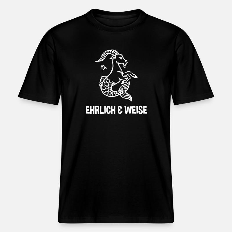 Steinbock Statement Astrologie Tierkreiszeichen - RELAXED FIT Unisex Organic T-Shirt - Schwarz