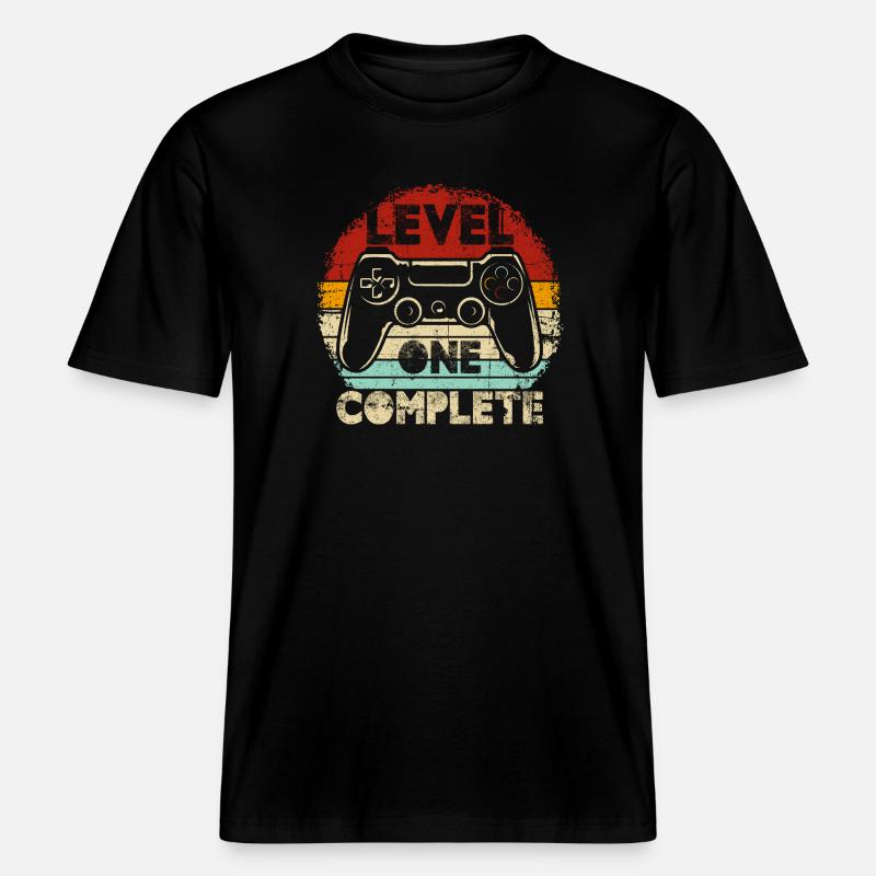 Level One Complete Retro Controller -  RELAXED FIT Unisex Organic T-Shirt - Schwarz