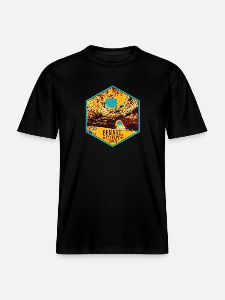 Famous Benagil Sea Cave, Algarve Portugal -  RELAXED FIT Unisex Organic T-Shirt - black