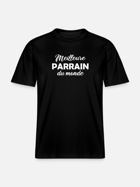 Meilleur Parrain du Monde - T-shirt unisexe RELAXED FIT en coton bio - noir