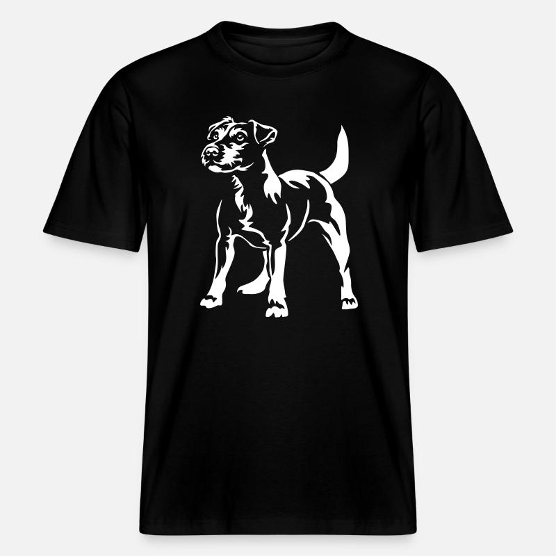 Parson Russell Terrier « Black Edition » -  T-shirt unisexe RELAXED FIT en coton bio - noir