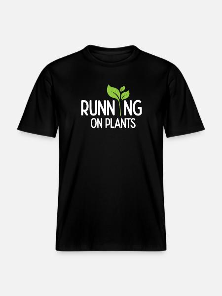 Running On Plants -  RELAXED FIT Unisex Organic T-Shirt - black