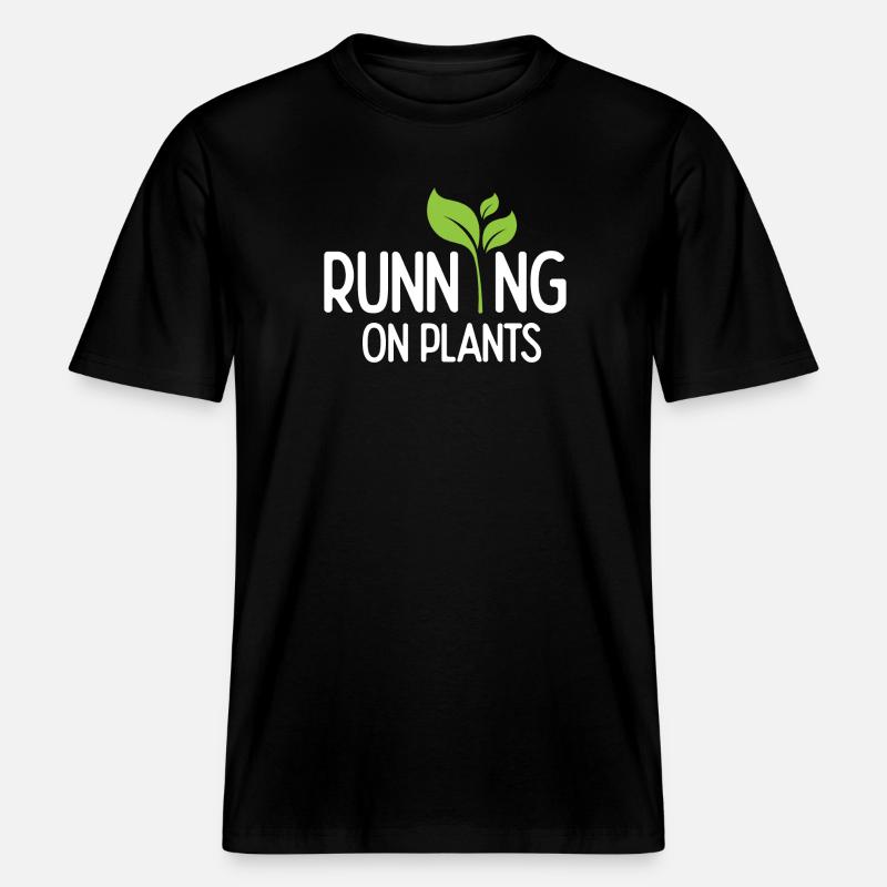 Running On Plants -  RELAXED FIT Unisex Organic T-Shirt - black