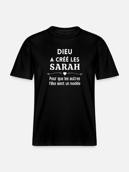 Sarah, prénom Sarah, anniversaire Sarah - T-shirt unisexe RELAXED FIT en coton bio - noir
