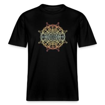 Mandala -  RELAXED FIT Unisex Organic T-Shirt - Schwarz - Vorne - Alina (178cm) & Michal (187cm)