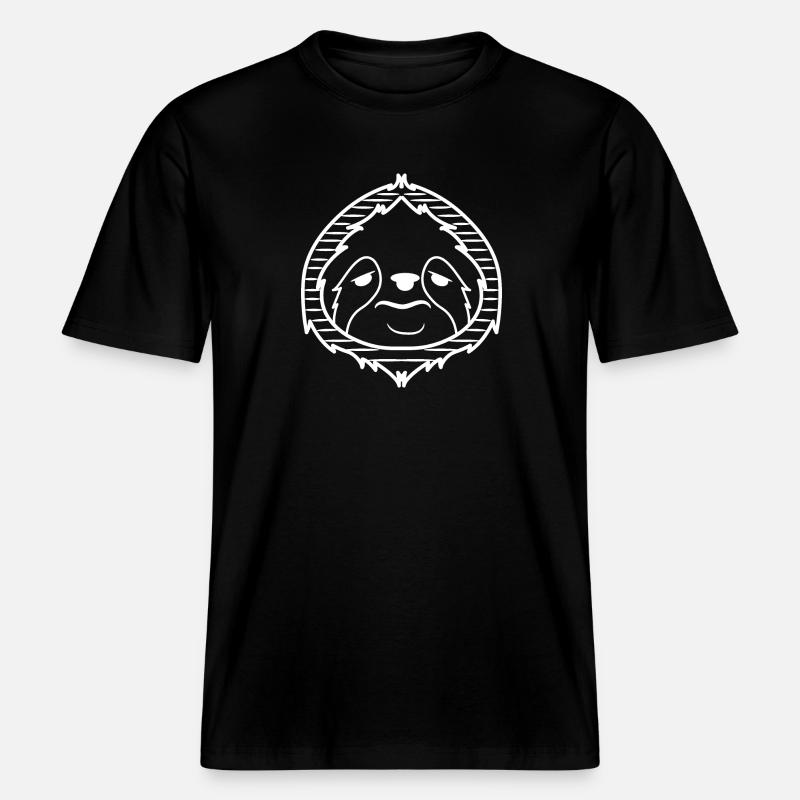 Faultier Vegetarier Dschungel Säugetier Langsam -  RELAXED FIT Unisex Organic T-Shirt - Schwarz