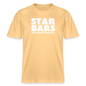 bar, barman, patron de bar -  T-shirt unisexe RELAXED FIT en coton bio - jaune délavé - Devant - Alina (178cm) & Michal (187cm)