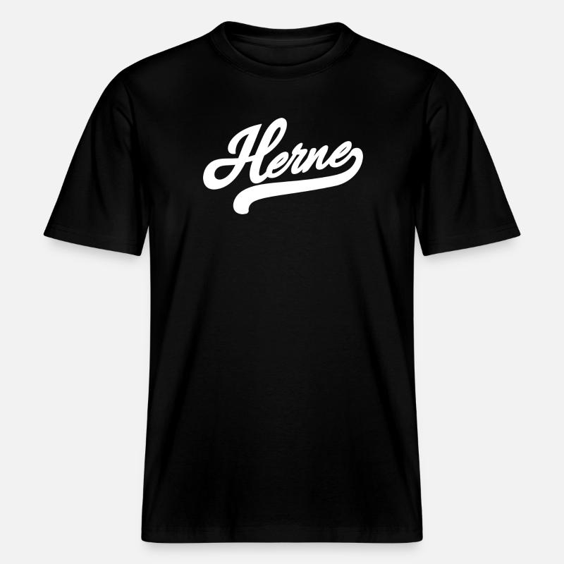 Herne Rétro -  T-shirt unisexe RELAXED FIT en coton bio - noir