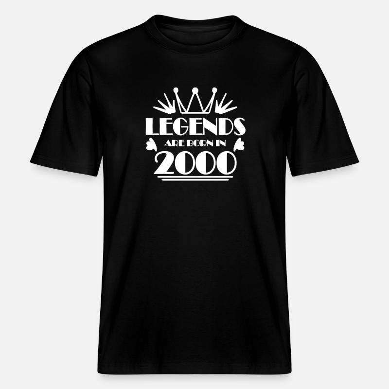 2000 - Né en 2000 - T-shirt unisexe RELAXED FIT en coton bio - noir