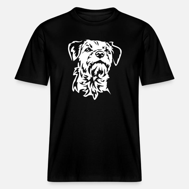 Border Terrier Kopf "Black Edition" -  RELAXED FIT Unisex Organic T-Shirt - Schwarz