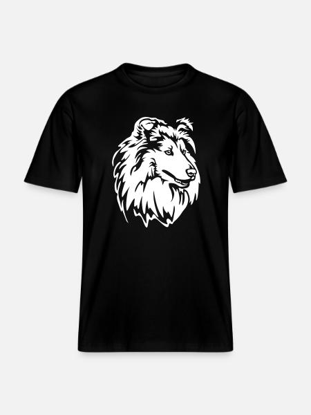 Collie Head "Black Edition" -  RELAXED FIT Unisex Organic T-Shirt - black