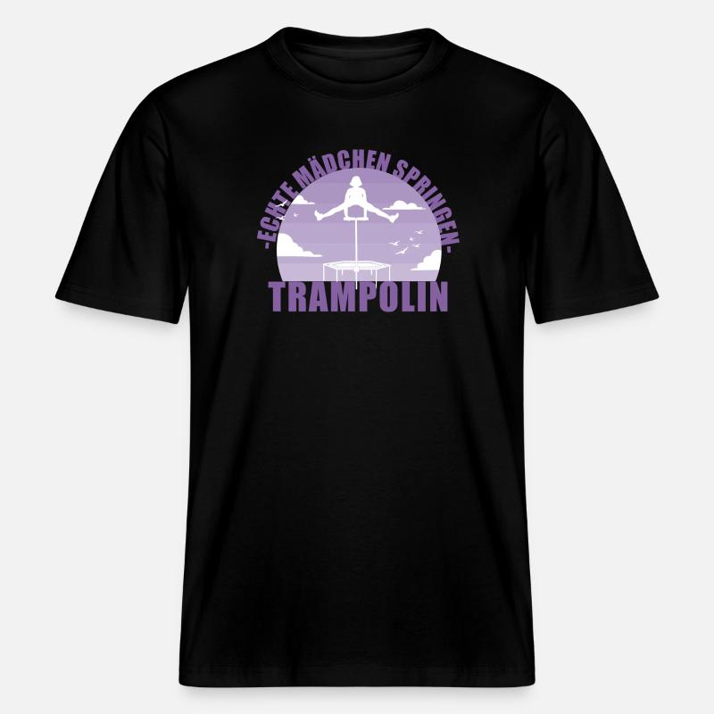 Echte Mädchen springen Trampolin Geschenk -  RELAXED FIT Unisex Organic T-Shirt - Schwarz