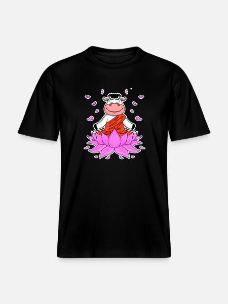 Yoga Cow -  RELAXED FIT Unisex Organic T-Shirt - black